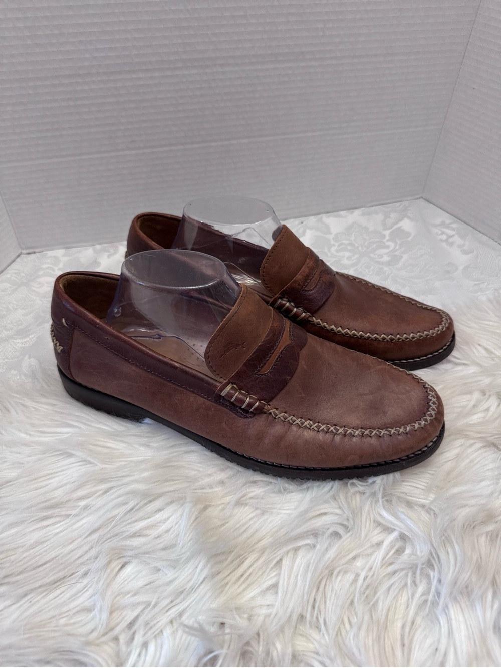 Tommy Bahama Finlay Penny Loafer Shoe 9.5M Preppy Comfort Leather Old Money